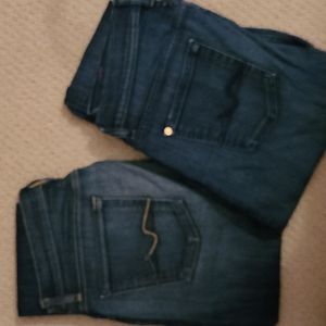 7 for all Mankind - TWO pairs of Roxanne jeans (one dark one vintage fade)